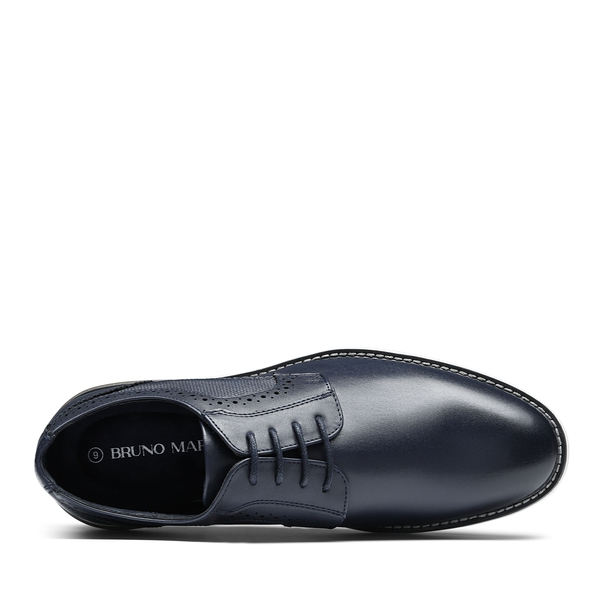 [CrossFlex GentEdge] Men's Polished Plain Toe Oxford Dress Sneakers - BLUE - 3